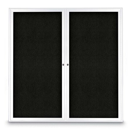 United Visual Products Sliding Door Indoor Enclosed Corkboard, 9 UV9030ACS-BRONZE-RUBBER